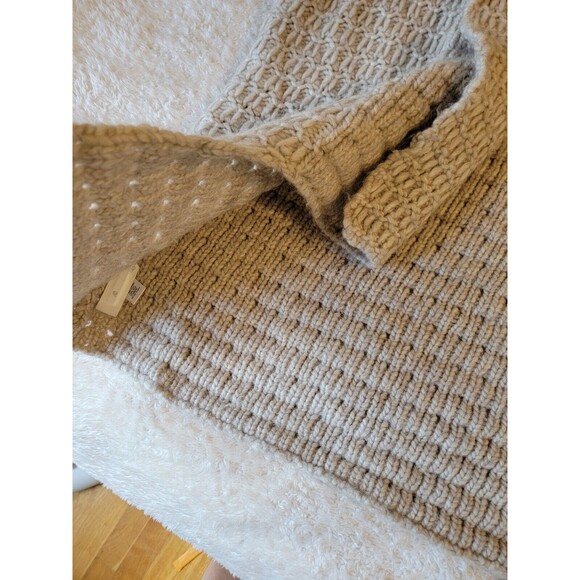 LOFT Cardigan Sweater Coat S Wool Alpaca Open Front Chunky Oversized 3/4 Sleeve - Picture 10 of 11